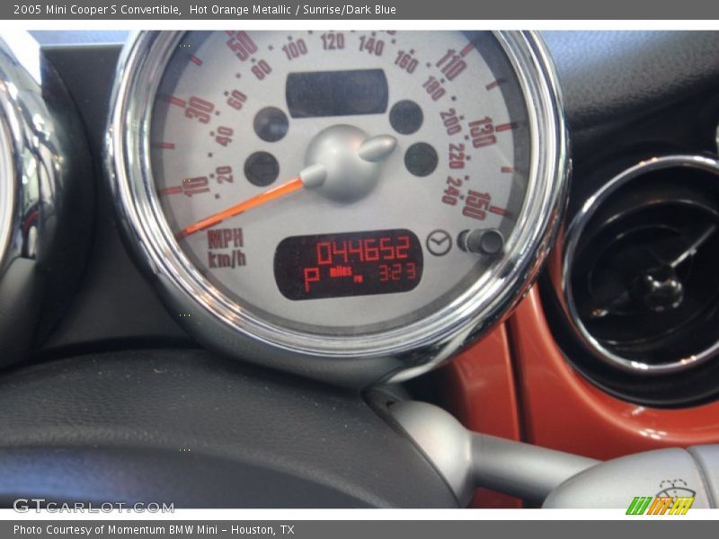 Hot Orange Metallic / Sunrise/Dark Blue 2005 Mini Cooper S Convertible