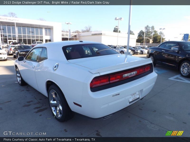 Bright White / Radar Red/Dark Slate Gray 2013 Dodge Challenger SXT Plus