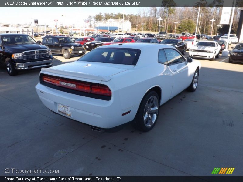 Bright White / Radar Red/Dark Slate Gray 2013 Dodge Challenger SXT Plus