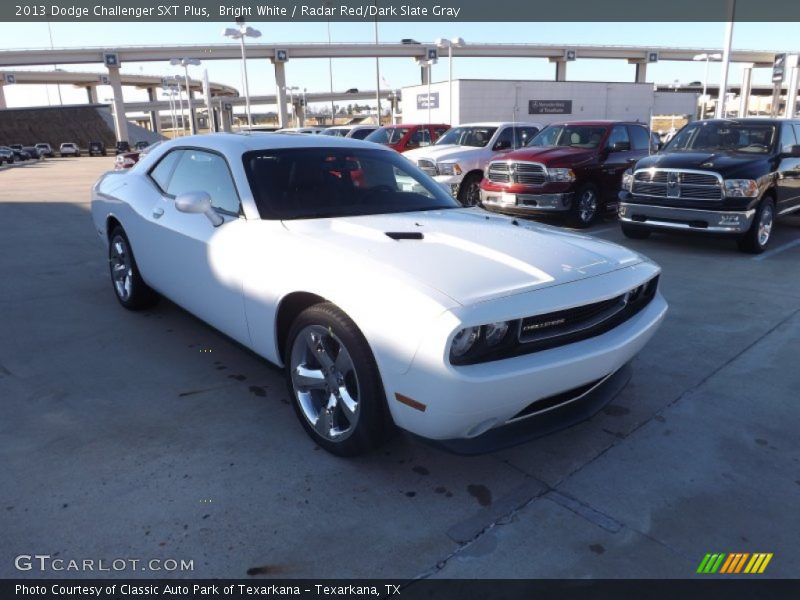 Bright White / Radar Red/Dark Slate Gray 2013 Dodge Challenger SXT Plus