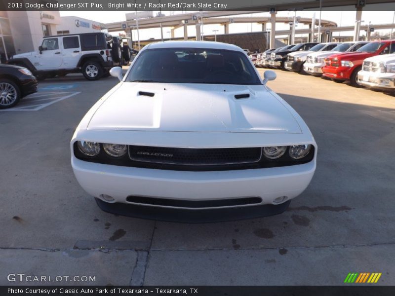 Bright White / Radar Red/Dark Slate Gray 2013 Dodge Challenger SXT Plus