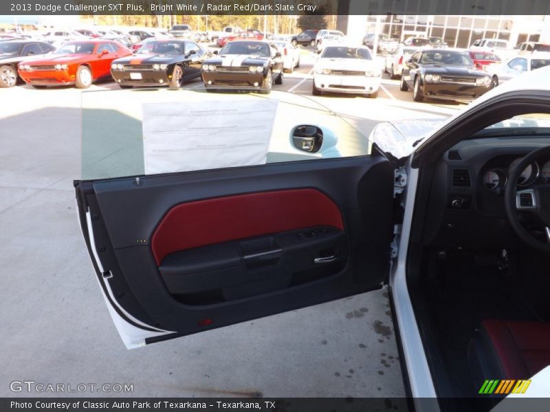 Bright White / Radar Red/Dark Slate Gray 2013 Dodge Challenger SXT Plus