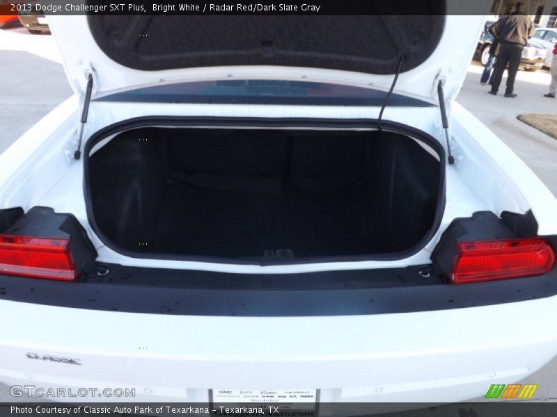 Bright White / Radar Red/Dark Slate Gray 2013 Dodge Challenger SXT Plus