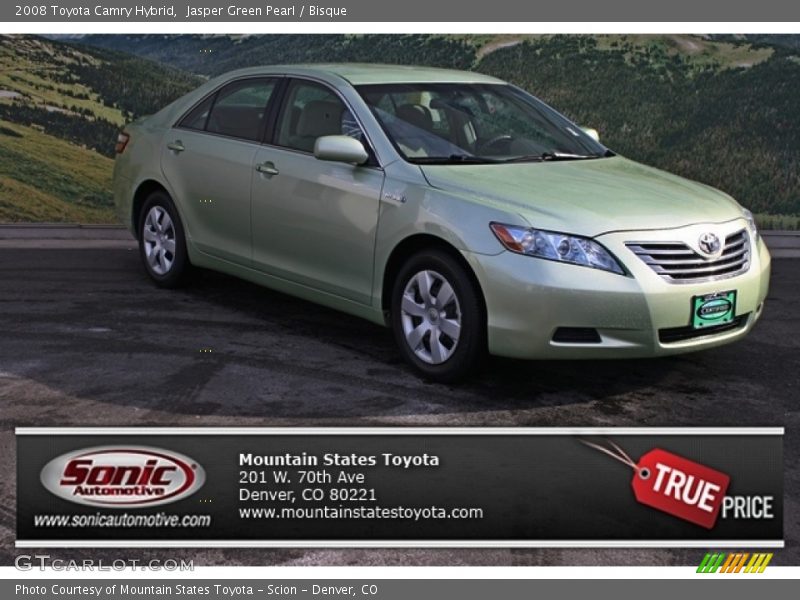Jasper Green Pearl / Bisque 2008 Toyota Camry Hybrid