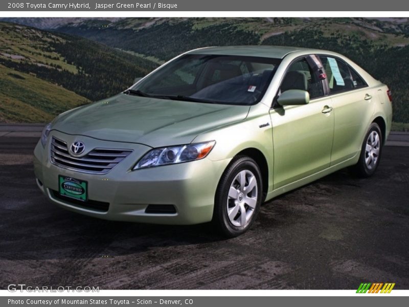 Jasper Green Pearl / Bisque 2008 Toyota Camry Hybrid