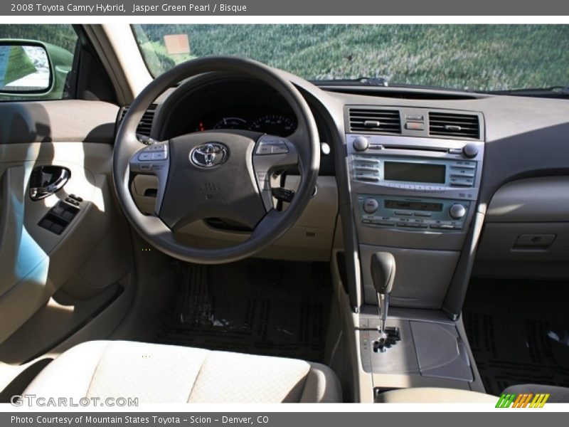 Jasper Green Pearl / Bisque 2008 Toyota Camry Hybrid