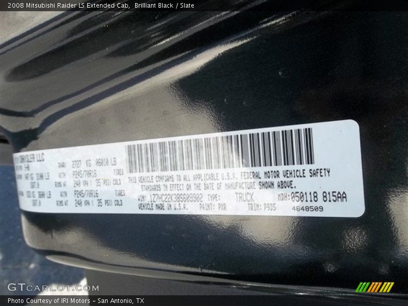 Brilliant Black / Slate 2008 Mitsubishi Raider LS Extended Cab