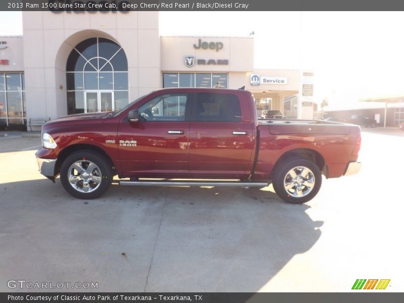 Deep Cherry Red Pearl / Black/Diesel Gray 2013 Ram 1500 Lone Star Crew Cab