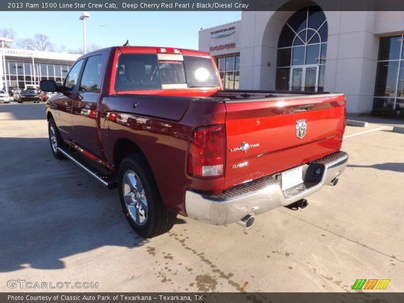 Deep Cherry Red Pearl / Black/Diesel Gray 2013 Ram 1500 Lone Star Crew Cab