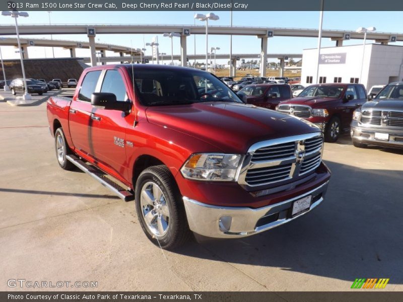 Deep Cherry Red Pearl / Black/Diesel Gray 2013 Ram 1500 Lone Star Crew Cab