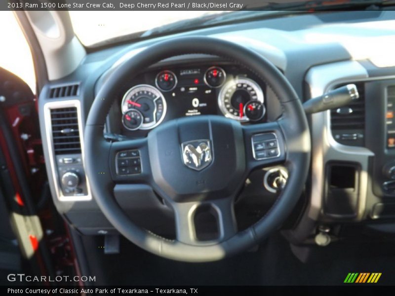 Deep Cherry Red Pearl / Black/Diesel Gray 2013 Ram 1500 Lone Star Crew Cab