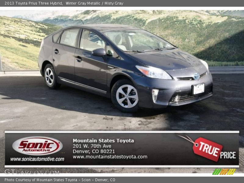 Winter Gray Metallic / Misty Gray 2013 Toyota Prius Three Hybrid