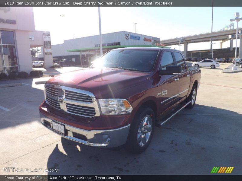 Deep Cherry Red Pearl / Canyon Brown/Light Frost Beige 2013 Ram 1500 Lone Star Crew Cab