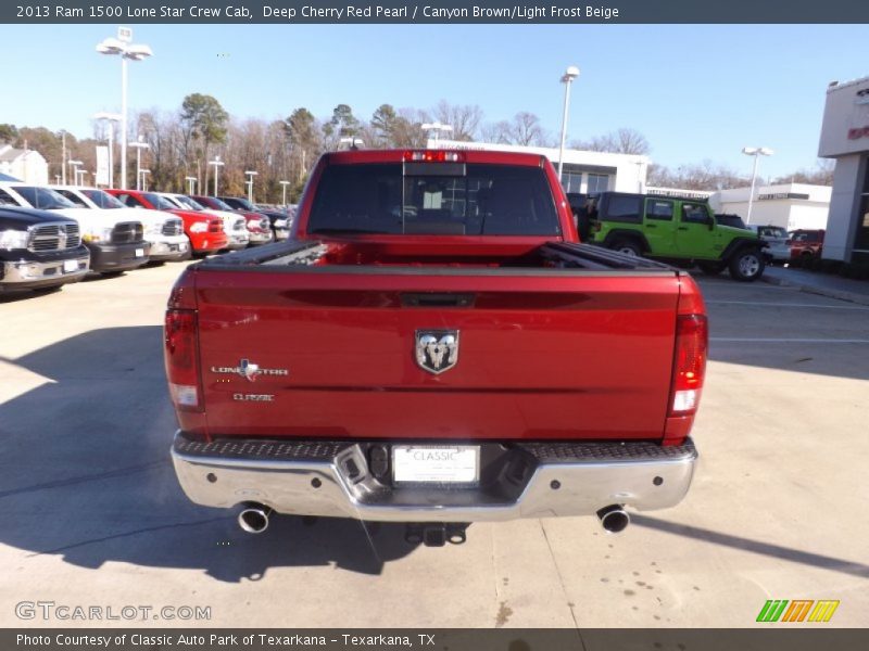 Deep Cherry Red Pearl / Canyon Brown/Light Frost Beige 2013 Ram 1500 Lone Star Crew Cab
