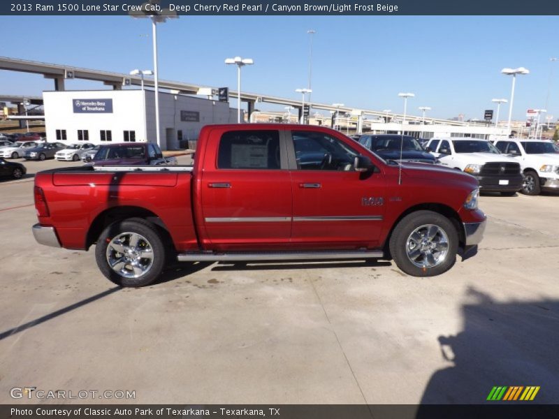 Deep Cherry Red Pearl / Canyon Brown/Light Frost Beige 2013 Ram 1500 Lone Star Crew Cab