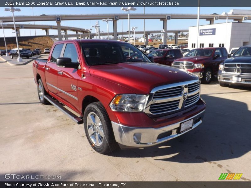 Deep Cherry Red Pearl / Canyon Brown/Light Frost Beige 2013 Ram 1500 Lone Star Crew Cab