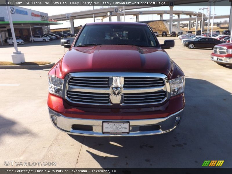 Deep Cherry Red Pearl / Canyon Brown/Light Frost Beige 2013 Ram 1500 Lone Star Crew Cab