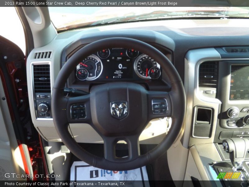 Deep Cherry Red Pearl / Canyon Brown/Light Frost Beige 2013 Ram 1500 Lone Star Crew Cab
