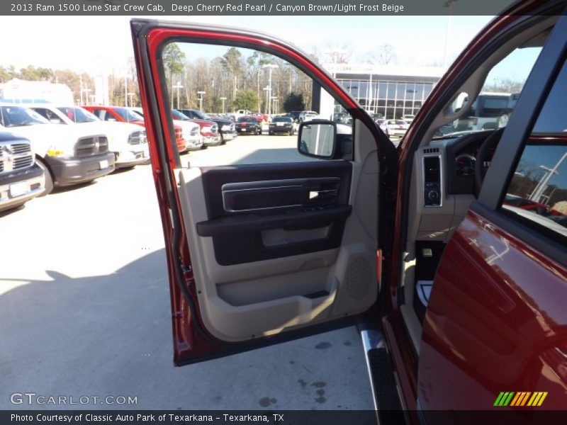 Deep Cherry Red Pearl / Canyon Brown/Light Frost Beige 2013 Ram 1500 Lone Star Crew Cab