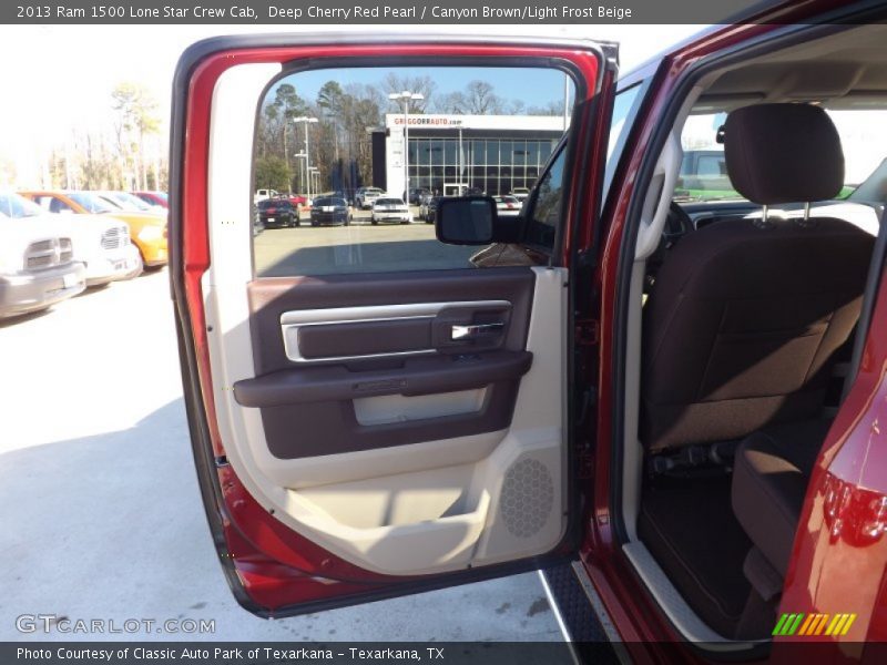 Deep Cherry Red Pearl / Canyon Brown/Light Frost Beige 2013 Ram 1500 Lone Star Crew Cab