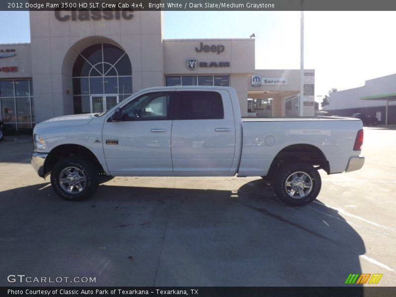 Bright White / Dark Slate/Medium Graystone 2012 Dodge Ram 3500 HD SLT Crew Cab 4x4