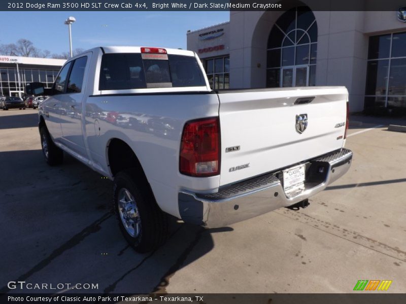 Bright White / Dark Slate/Medium Graystone 2012 Dodge Ram 3500 HD SLT Crew Cab 4x4