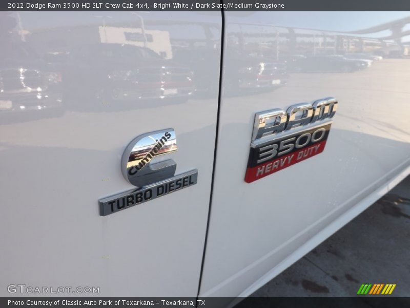 Bright White / Dark Slate/Medium Graystone 2012 Dodge Ram 3500 HD SLT Crew Cab 4x4