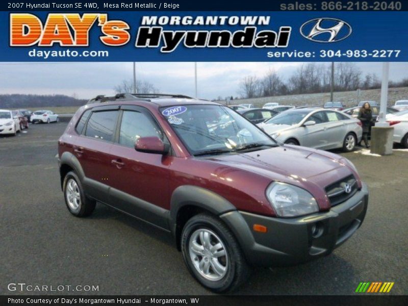 Mesa Red Metallic / Beige 2007 Hyundai Tucson SE 4WD
