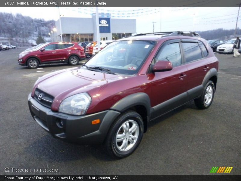 Mesa Red Metallic / Beige 2007 Hyundai Tucson SE 4WD