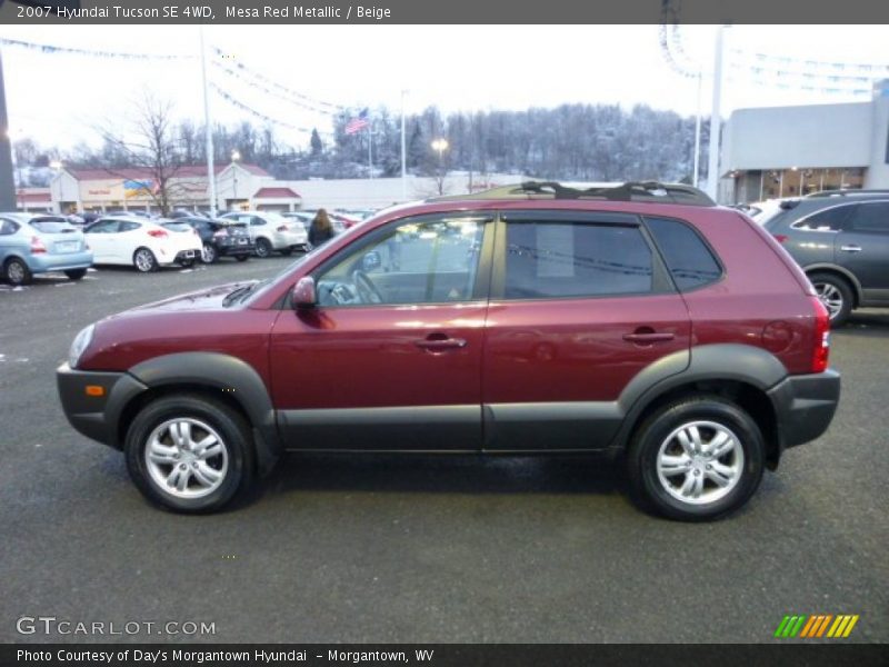 Mesa Red Metallic / Beige 2007 Hyundai Tucson SE 4WD