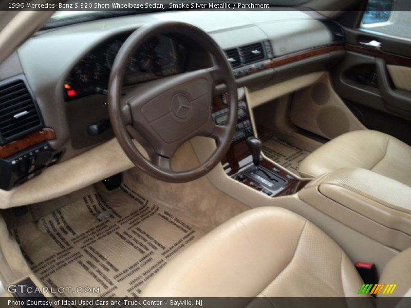 Smoke Silver Metallic / Parchment 1996 Mercedes-Benz S 320 Short Wheelbase Sedan