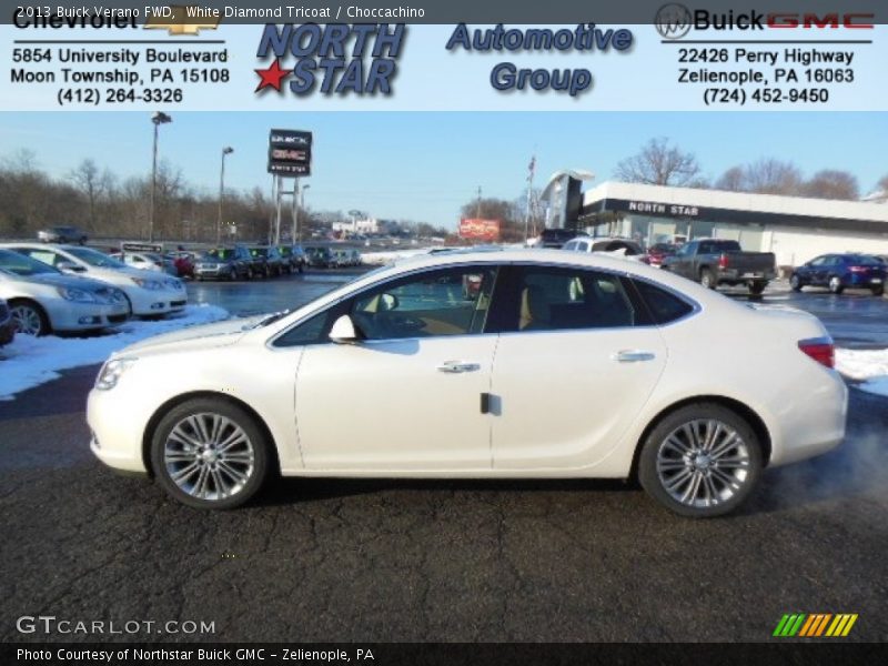 White Diamond Tricoat / Choccachino 2013 Buick Verano FWD