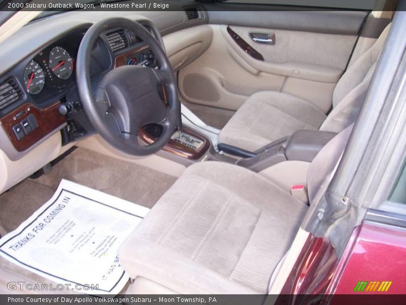 Winestone Pearl / Beige 2000 Subaru Outback Wagon