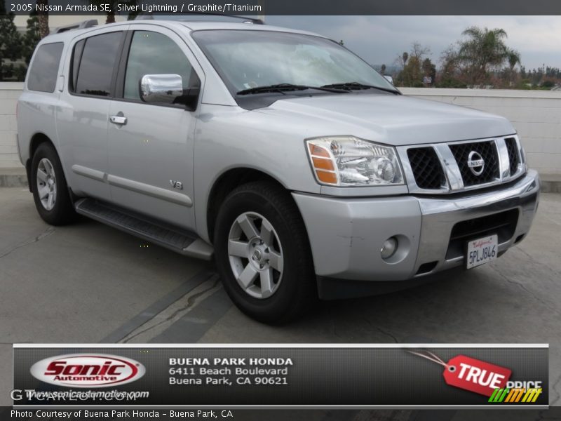 Silver Lightning / Graphite/Titanium 2005 Nissan Armada SE