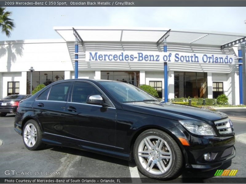 Obsidian Black Metallic / Grey/Black 2009 Mercedes-Benz C 350 Sport