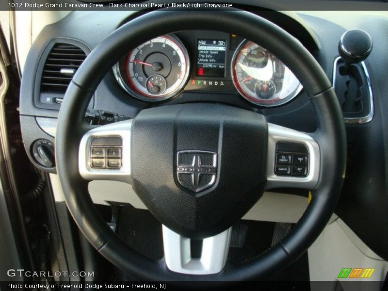 Dark Charcoal Pearl / Black/Light Graystone 2012 Dodge Grand Caravan Crew