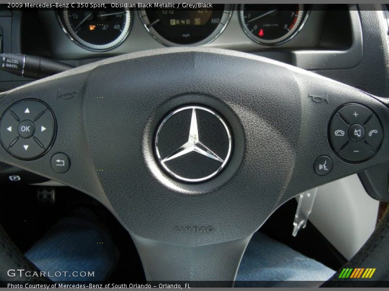 Obsidian Black Metallic / Grey/Black 2009 Mercedes-Benz C 350 Sport