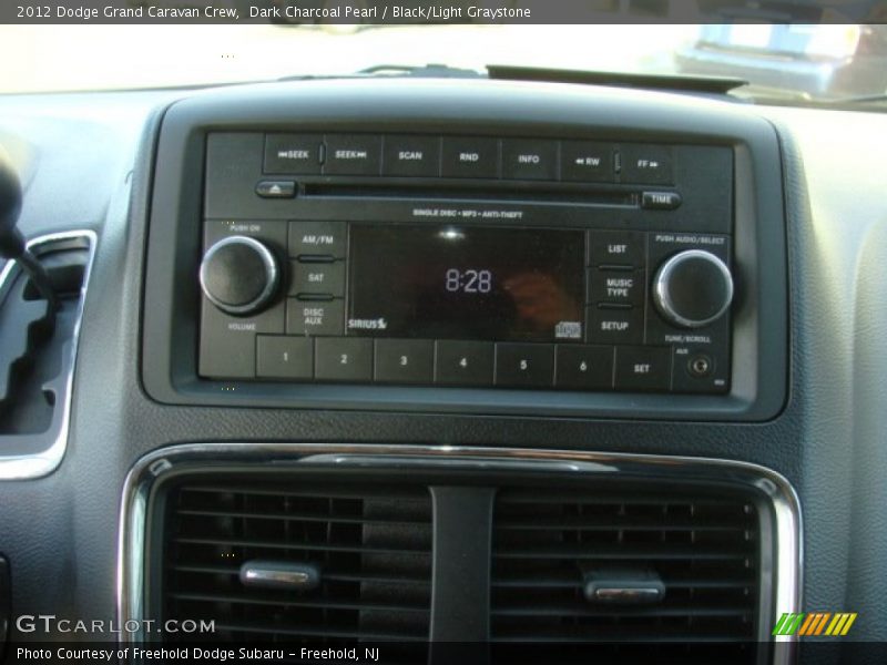 Dark Charcoal Pearl / Black/Light Graystone 2012 Dodge Grand Caravan Crew