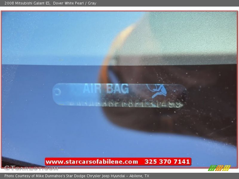 Dover White Pearl / Gray 2008 Mitsubishi Galant ES