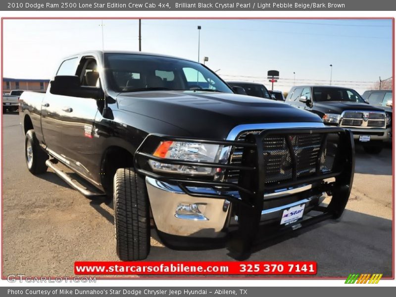 Brilliant Black Crystal Pearl / Light Pebble Beige/Bark Brown 2010 Dodge Ram 2500 Lone Star Edition Crew Cab 4x4