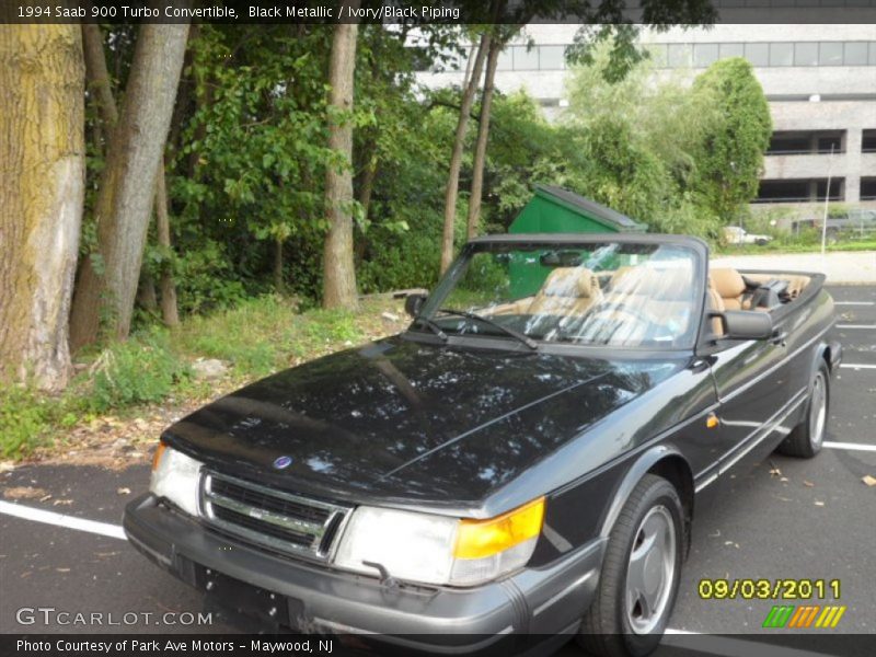 Black Metallic / Ivory/Black Piping 1994 Saab 900 Turbo Convertible