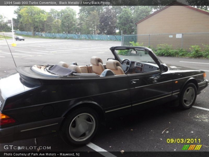 Black Metallic / Ivory/Black Piping 1994 Saab 900 Turbo Convertible