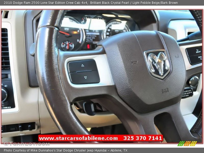 Brilliant Black Crystal Pearl / Light Pebble Beige/Bark Brown 2010 Dodge Ram 2500 Lone Star Edition Crew Cab 4x4
