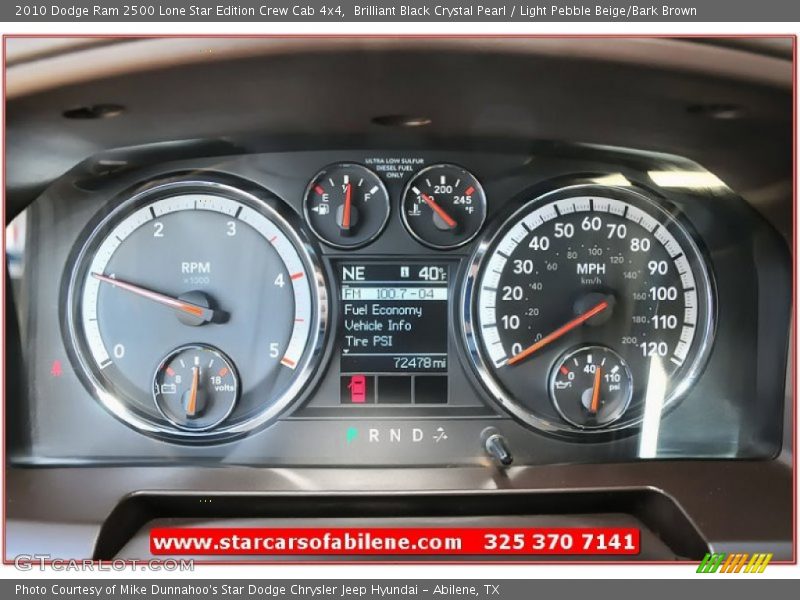 Brilliant Black Crystal Pearl / Light Pebble Beige/Bark Brown 2010 Dodge Ram 2500 Lone Star Edition Crew Cab 4x4