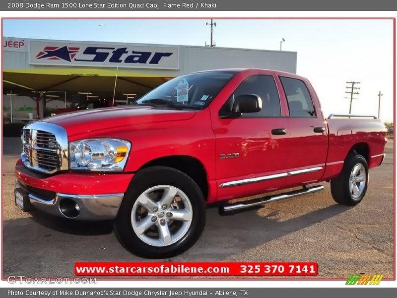 Flame Red / Khaki 2008 Dodge Ram 1500 Lone Star Edition Quad Cab