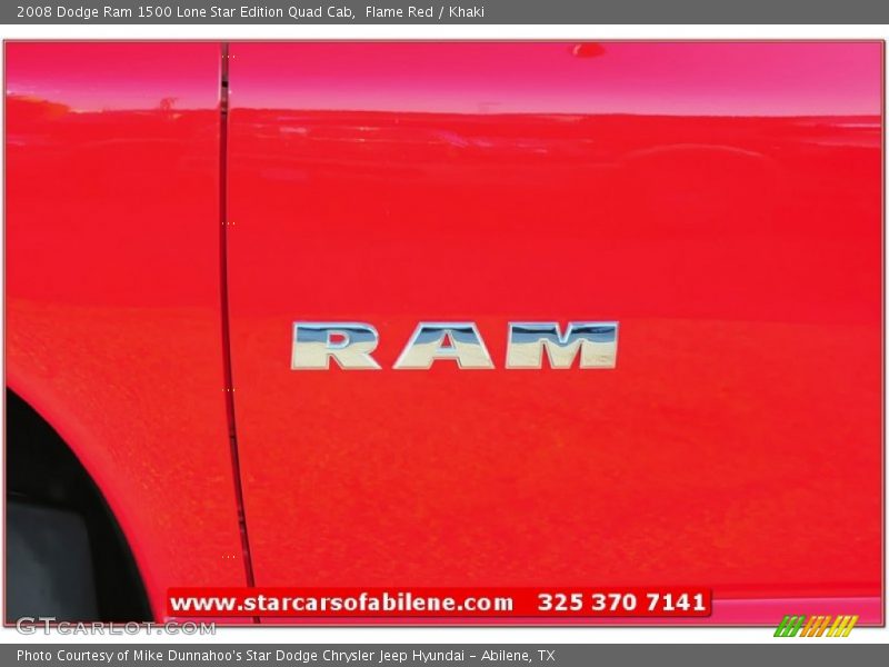 Flame Red / Khaki 2008 Dodge Ram 1500 Lone Star Edition Quad Cab