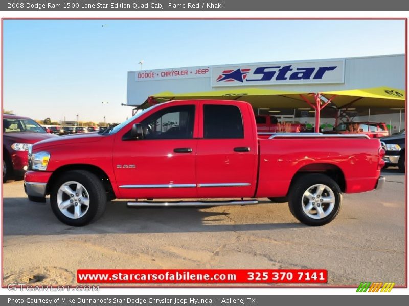 Flame Red / Khaki 2008 Dodge Ram 1500 Lone Star Edition Quad Cab