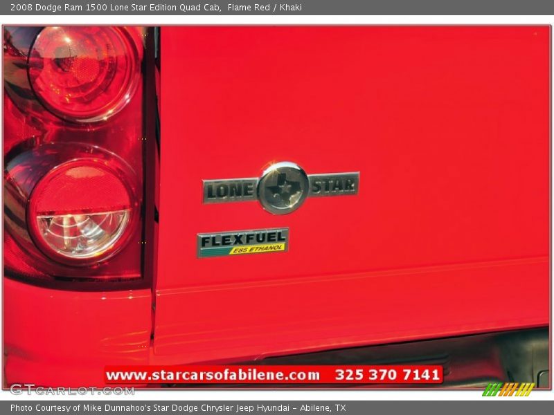 Flame Red / Khaki 2008 Dodge Ram 1500 Lone Star Edition Quad Cab