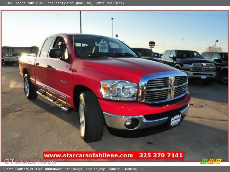 Flame Red / Khaki 2008 Dodge Ram 1500 Lone Star Edition Quad Cab