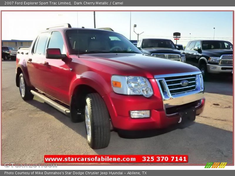 Dark Cherry Metallic / Camel 2007 Ford Explorer Sport Trac Limited